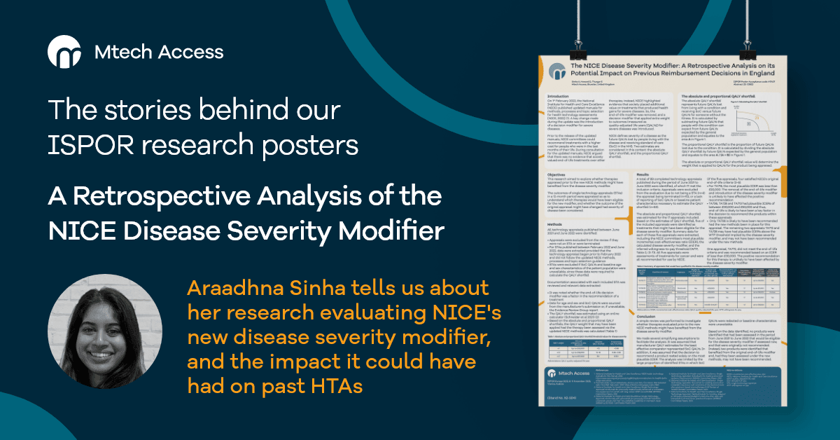 ISPOR Research Poster – A Retrospective Analysis of the NICE Disease Severity Modifier cover