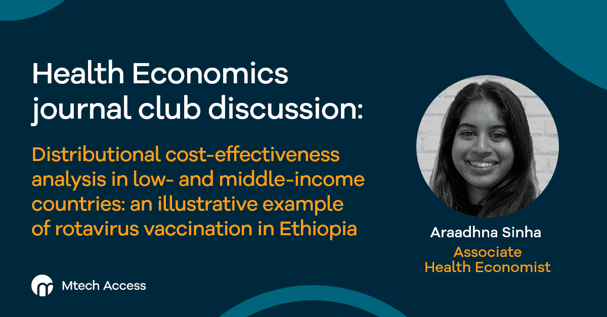 Health economics journal club: Distributional cost-effectiveness analysis in low- and middle-income countries cover