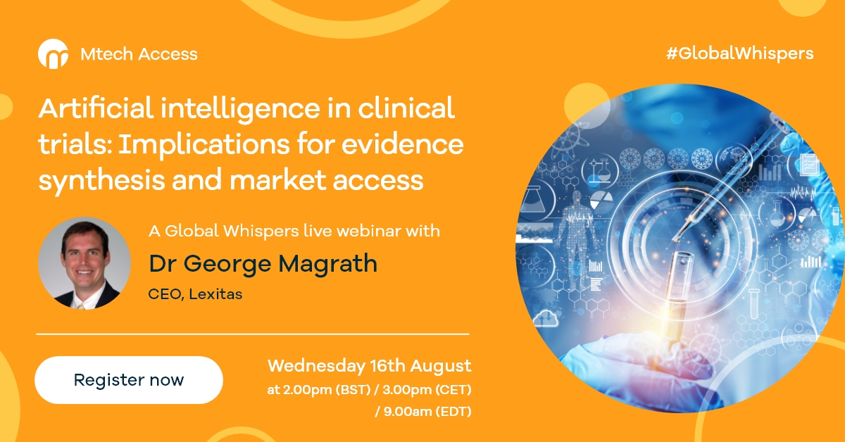 Artificial intelligence (AI) in clinical trials: Implications for evidence synthesis and market access - Register now