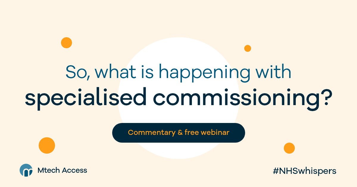 So, what is happening with specialised commissioning in the NHS? cover